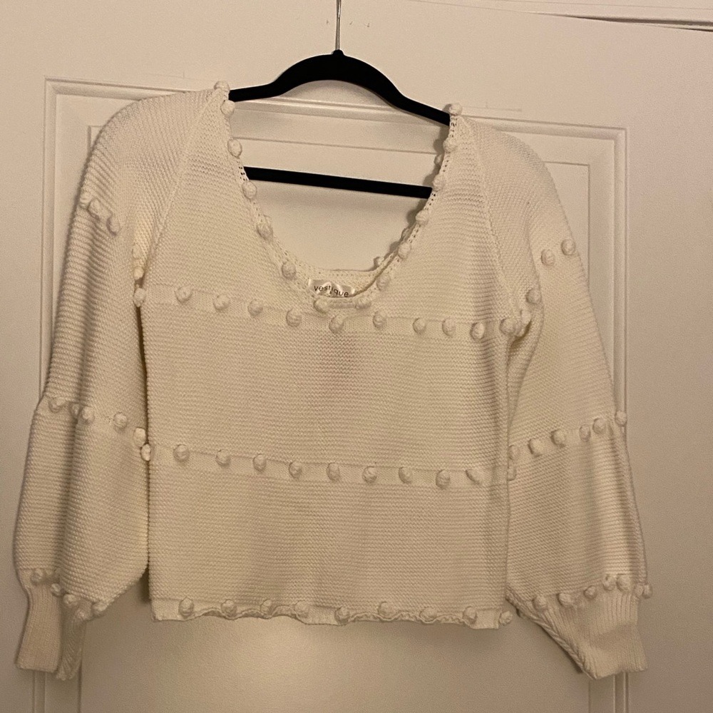 Pom Pom white sweater